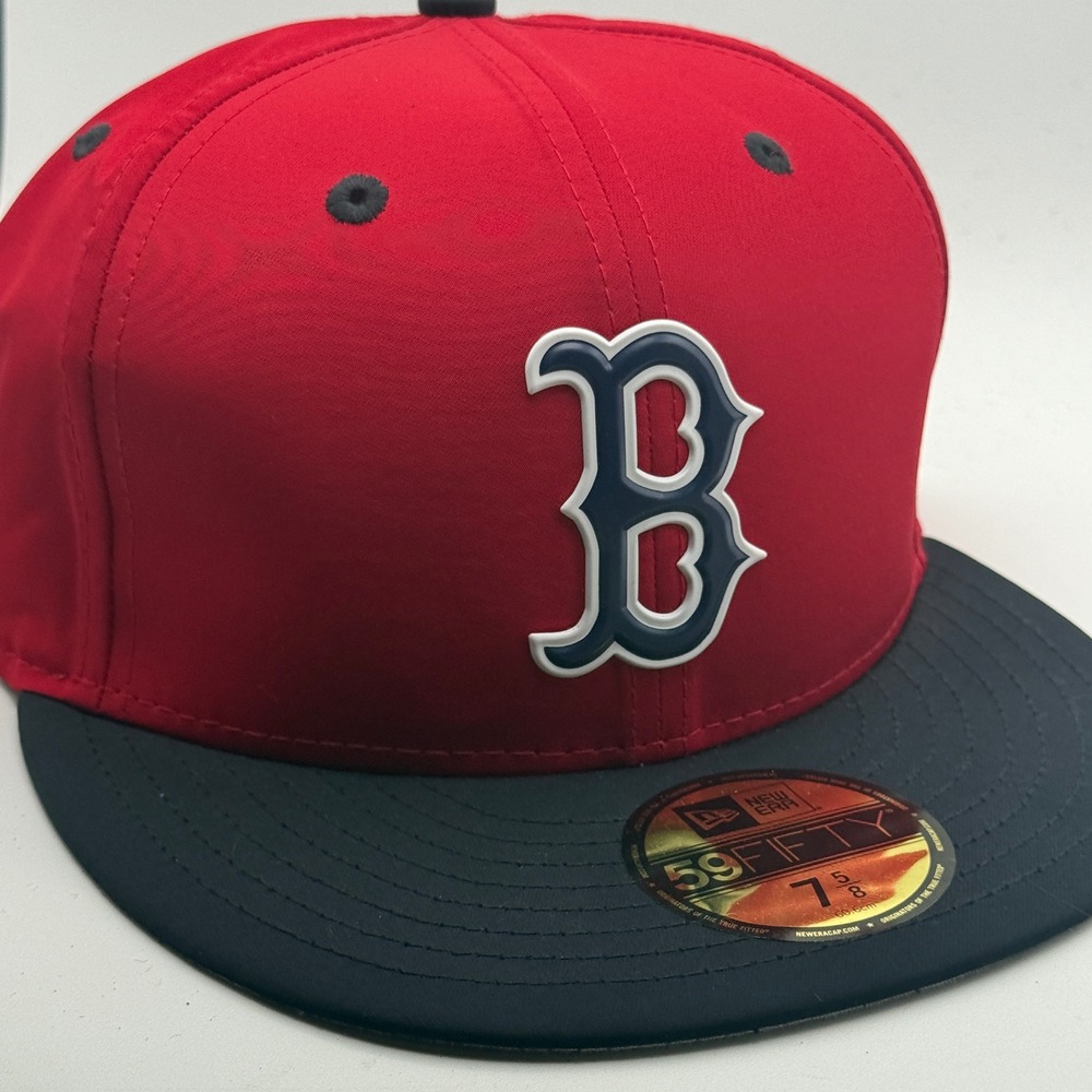 New Era 59FIFTY Boston Red Sox MLB Authentic Fitted Hat Red Navy 7 5/8 11554535